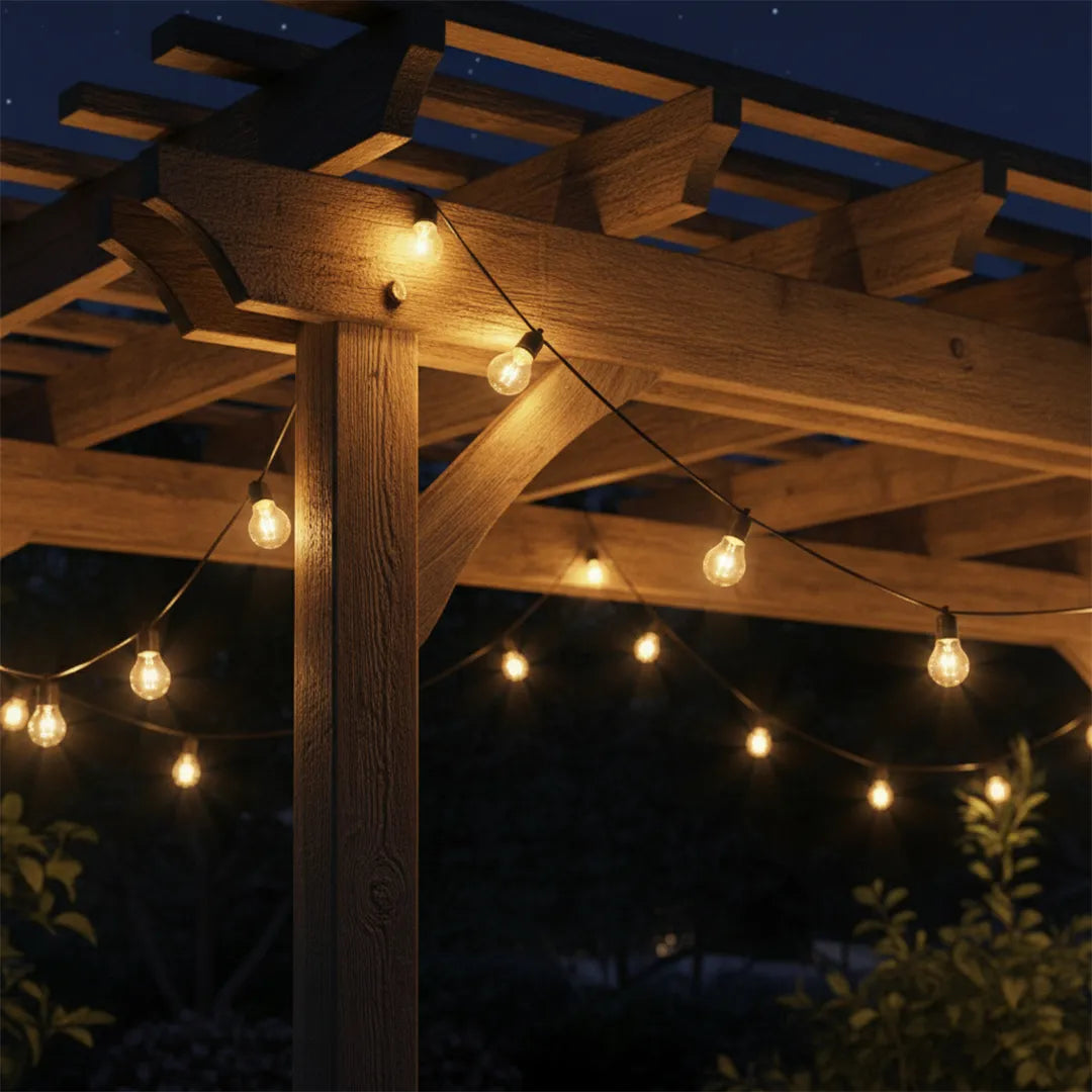 Guirnalda Luces Led Edison 5mts con Panel Solar detalle – Mil Ideas
