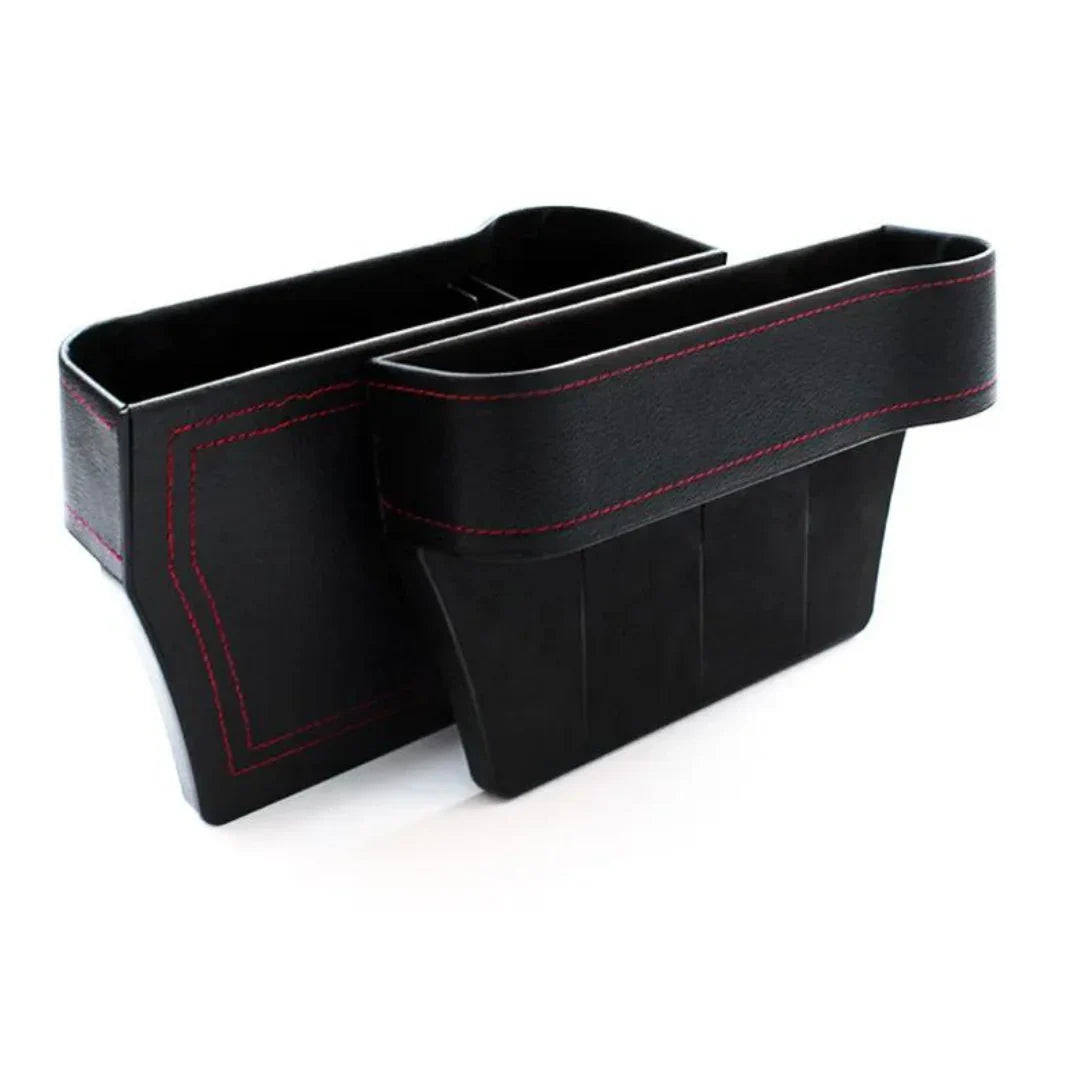 Organizadores para asiento de auto con posa vasos en uso – Mil Ideas