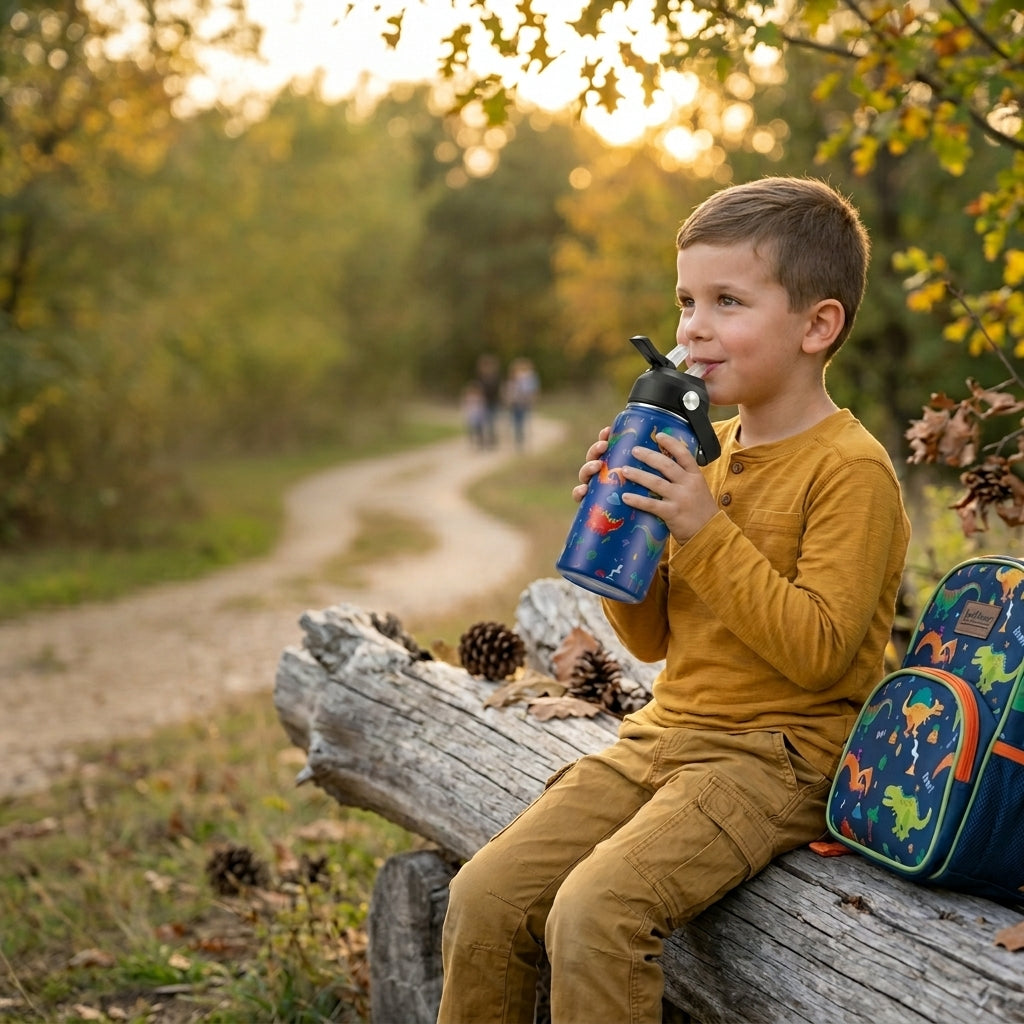 Botella de agua infantil libre de BPA en uso – Mil Ideas