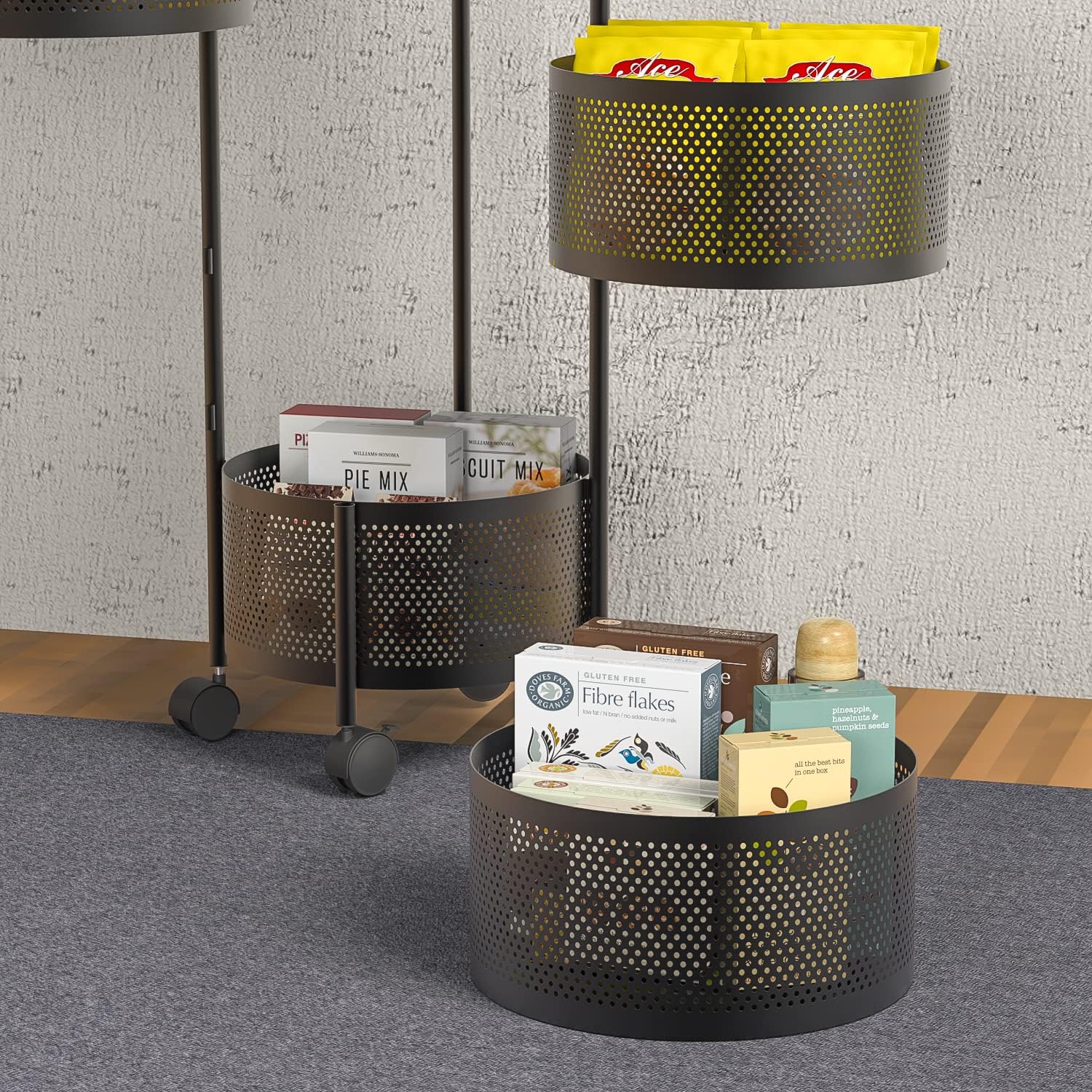 Estante giratorio redondo para almacenamiento de cocina vista adicional – Mil Ideas