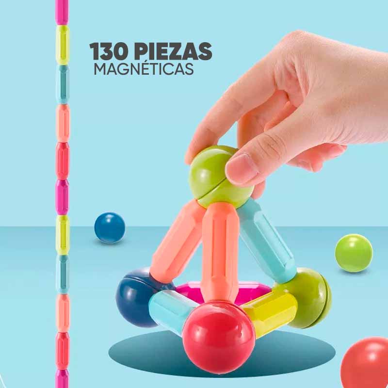 Juego de Varillas Magnéticas 130 Piezas vista adicional – Mil Ideas