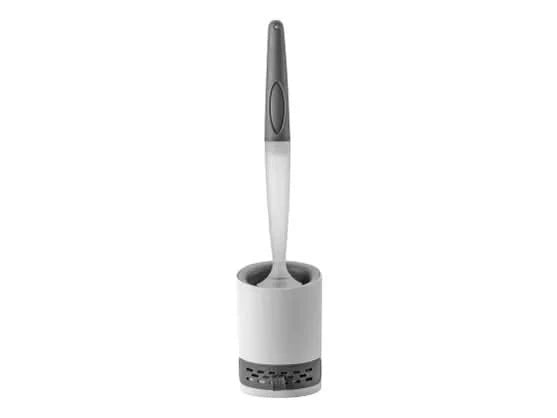 Escobilla inodoro silicona con dispensador en uso – Mil Ideas