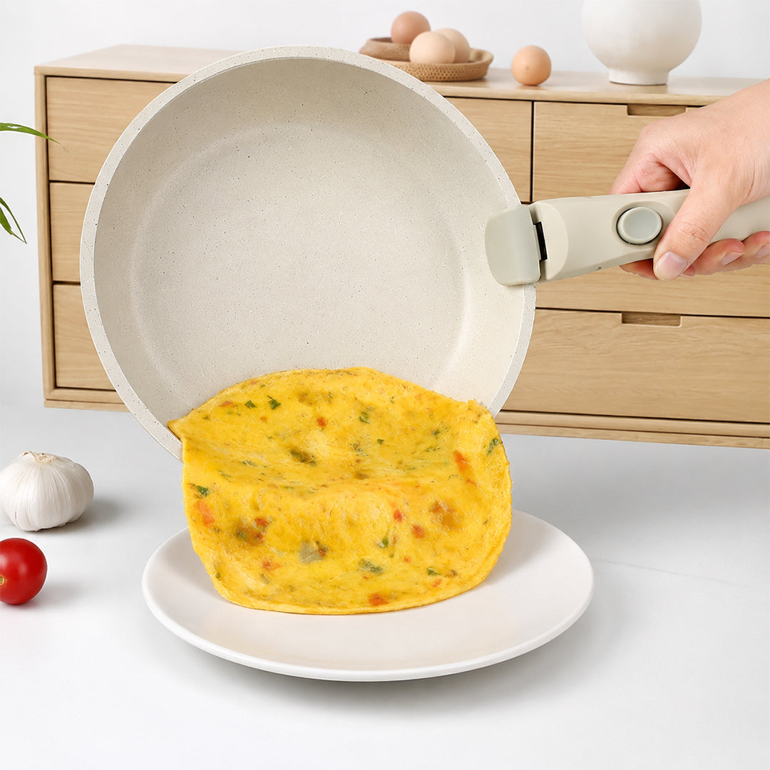 Juego de 3 Ollas y Sartenes Antiahderente Mango Extraible
