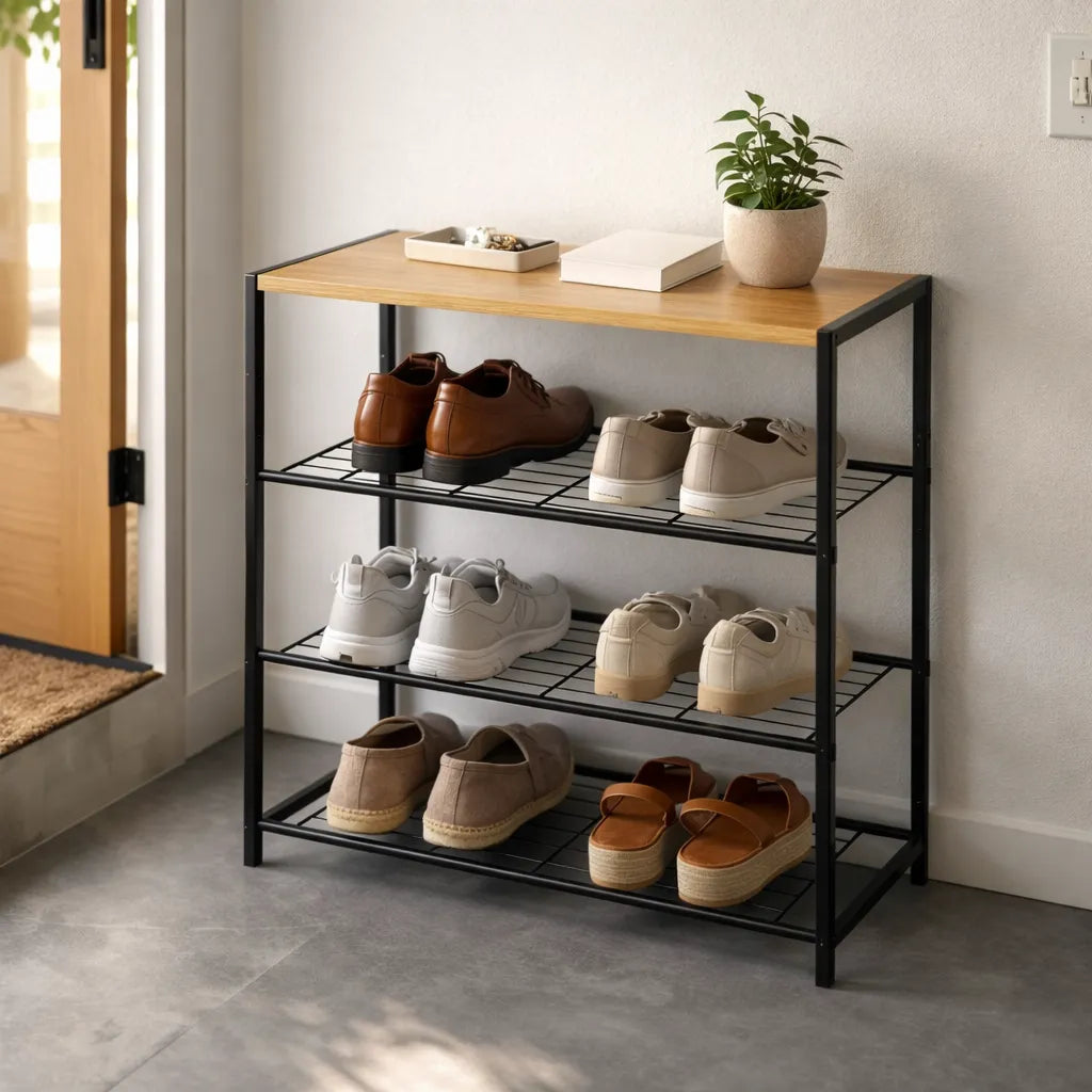 Mueble Zapatera Hierro MDF en uso – Mil Ideas