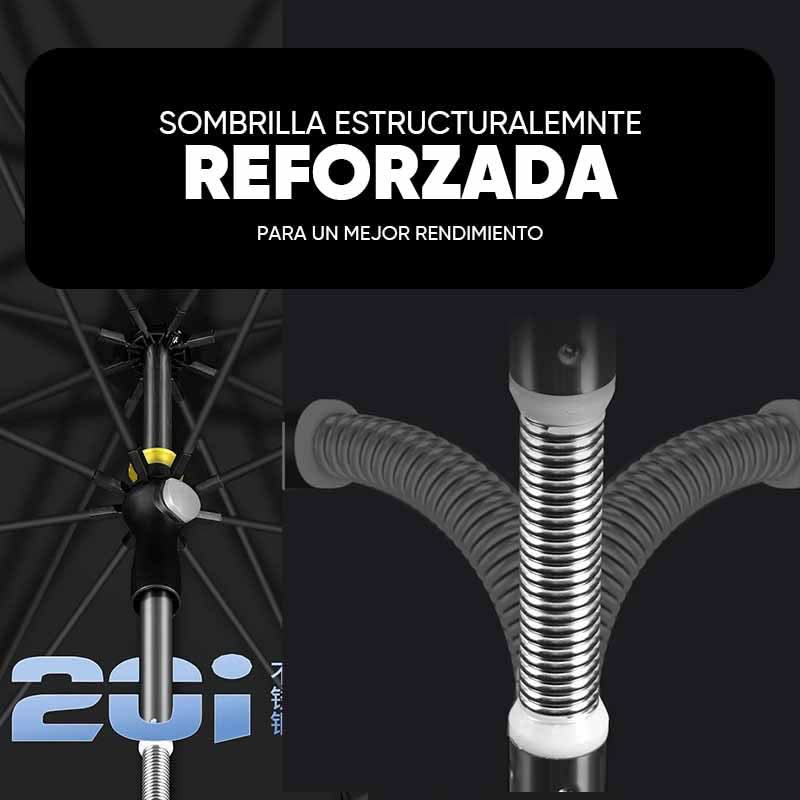 Sombrilla de acero 360° vista adicional colores disponibles – Mil Ideas