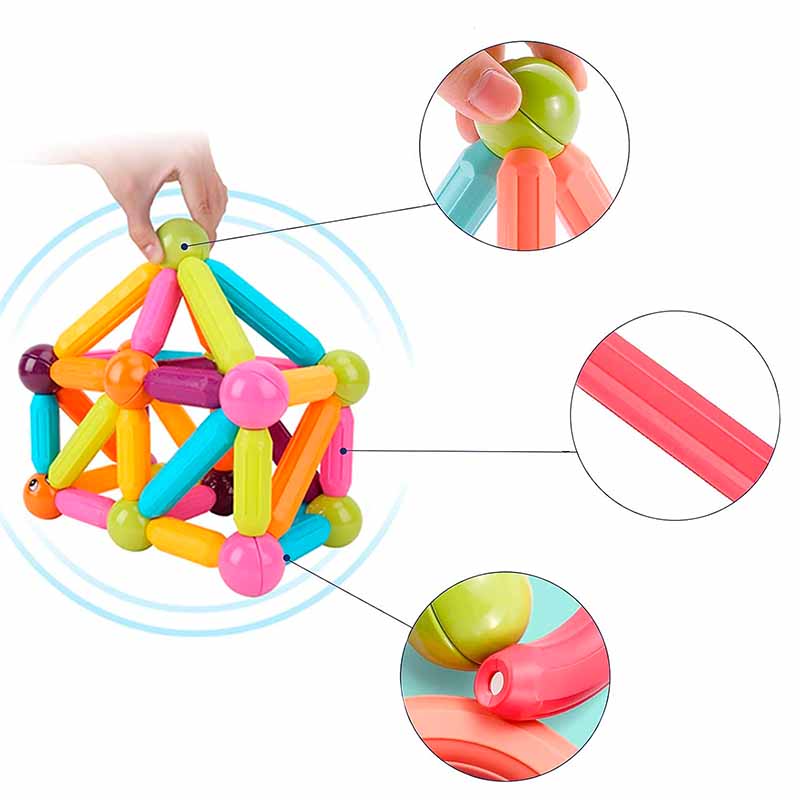 Juego de Varillas Magnéticas 130 Piezas vista adicional – Mil Ideas