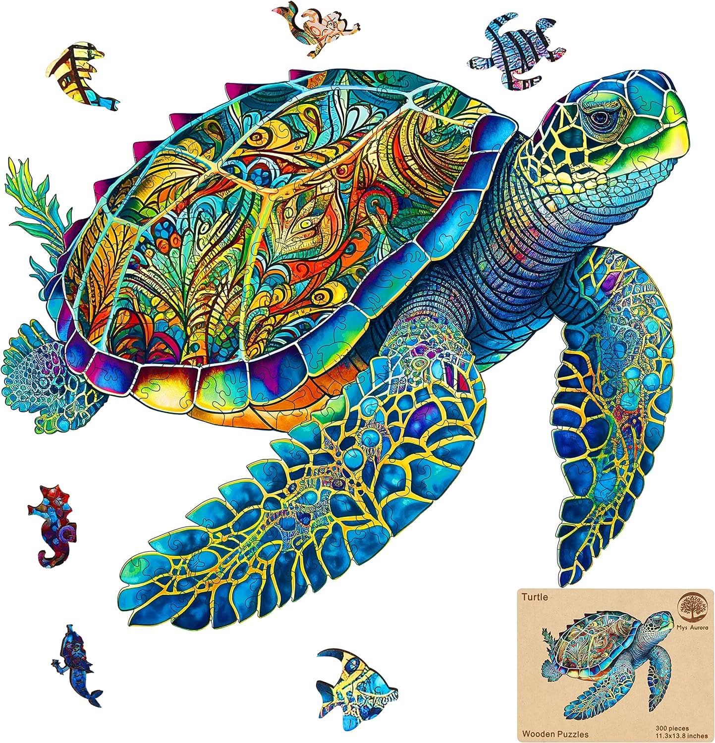 Puzzle de madera 300 piezas tortuga en uso – Mil Ideas