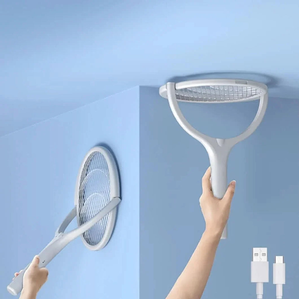 Raqueta matamosquitos eléctrica con luz UV detalle – Mil Ideas