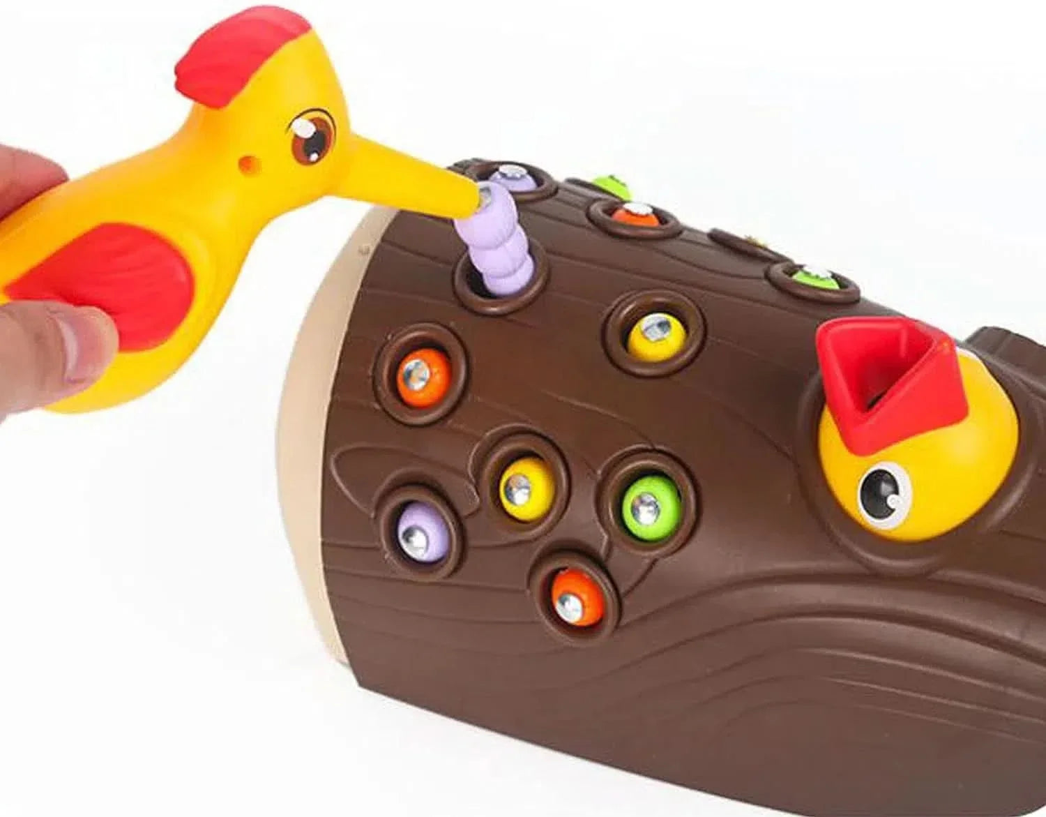 Juego infantil magnético pájaro y gusanos en uso – Mil Ideas