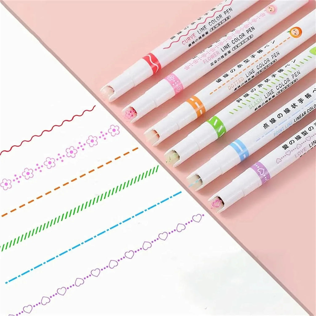 Set de 6 marcadores con punta y rodillo detalle – Mil Ideas