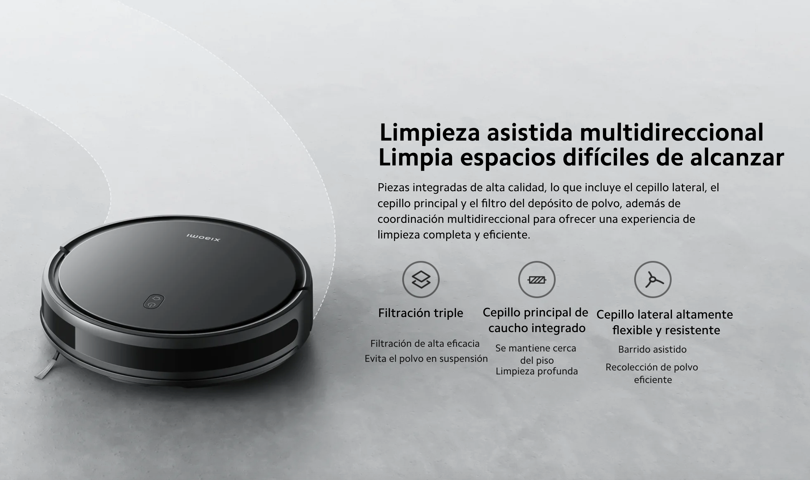 Aspiradora Xiaomi Robot Vacuum E10C negra vista adicional – Mil Ideas
