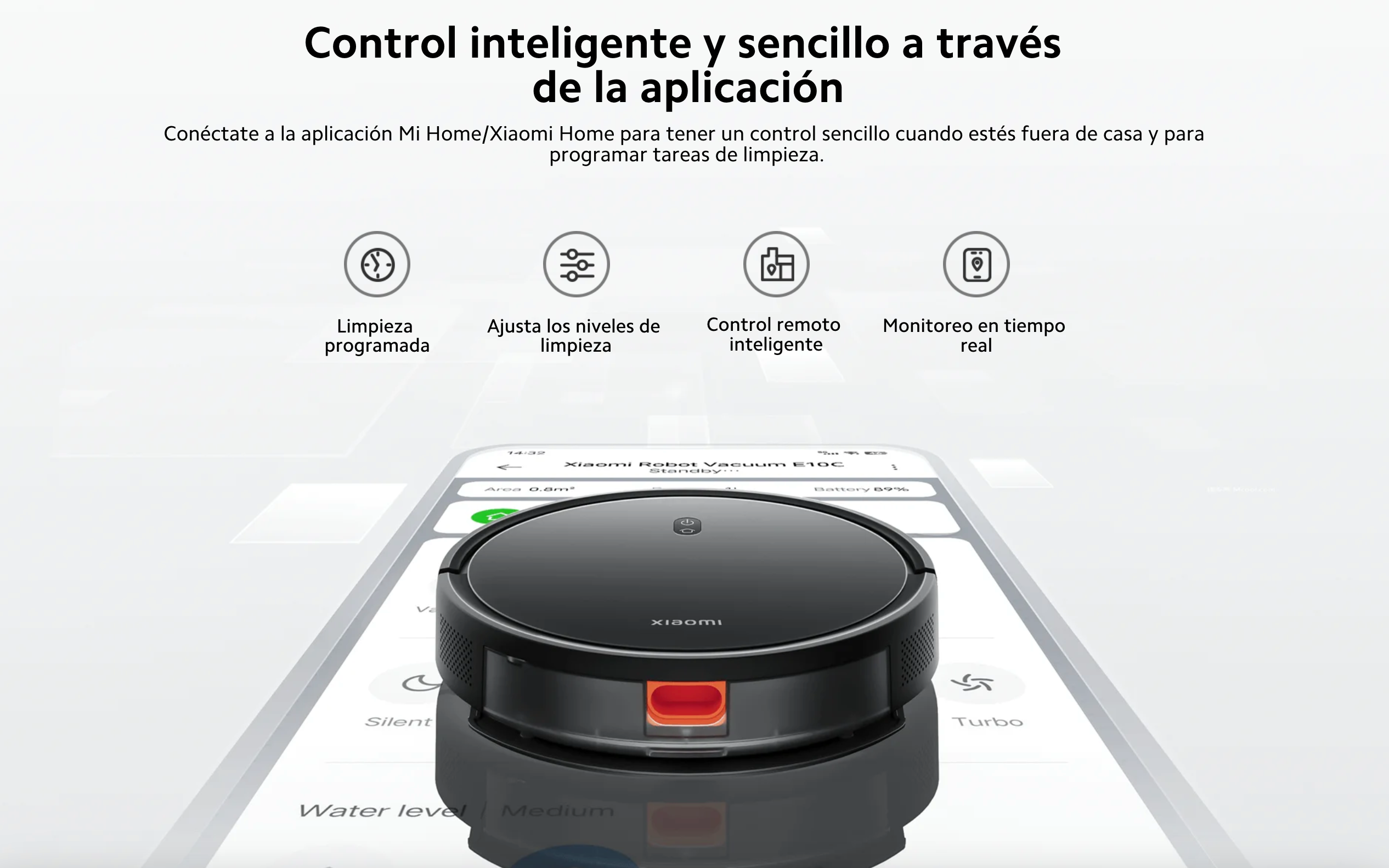 Aspiradora Xiaomi Robot Vacuum E10C negra vista adicional – Mil Ideas