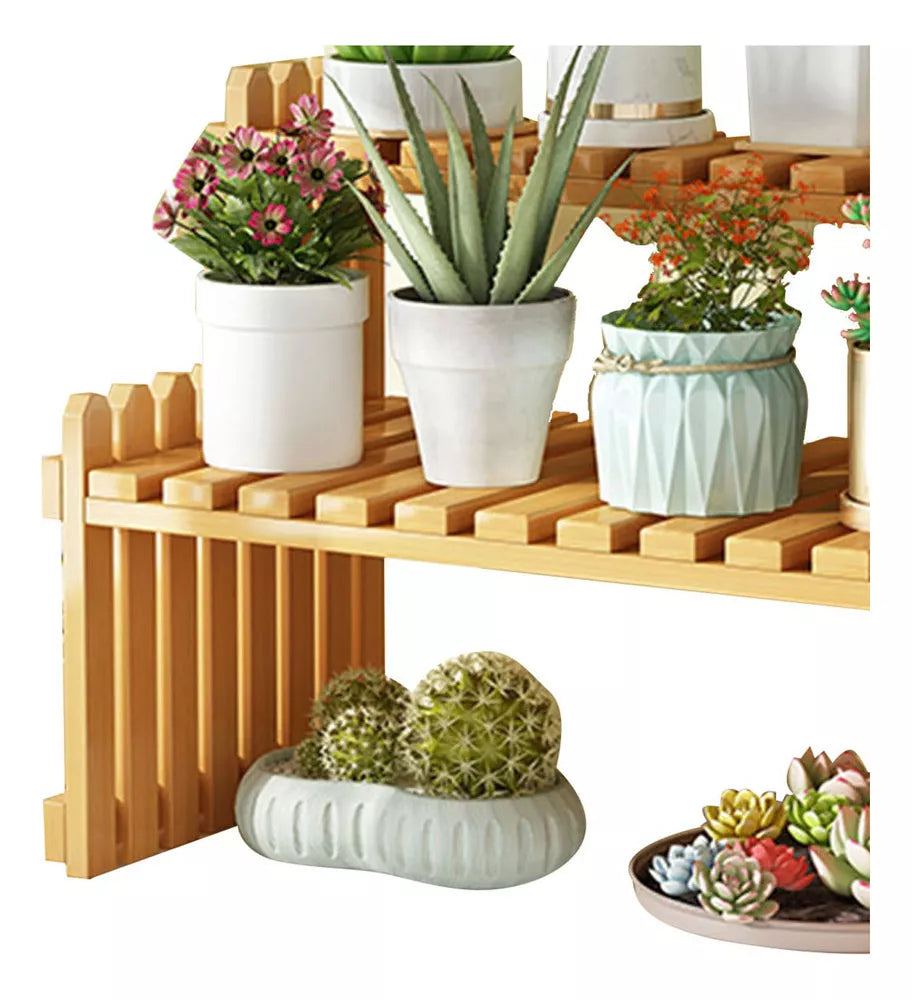 Estantería decorativa de madera 2 niveles vista adicional – Mil Ideas
