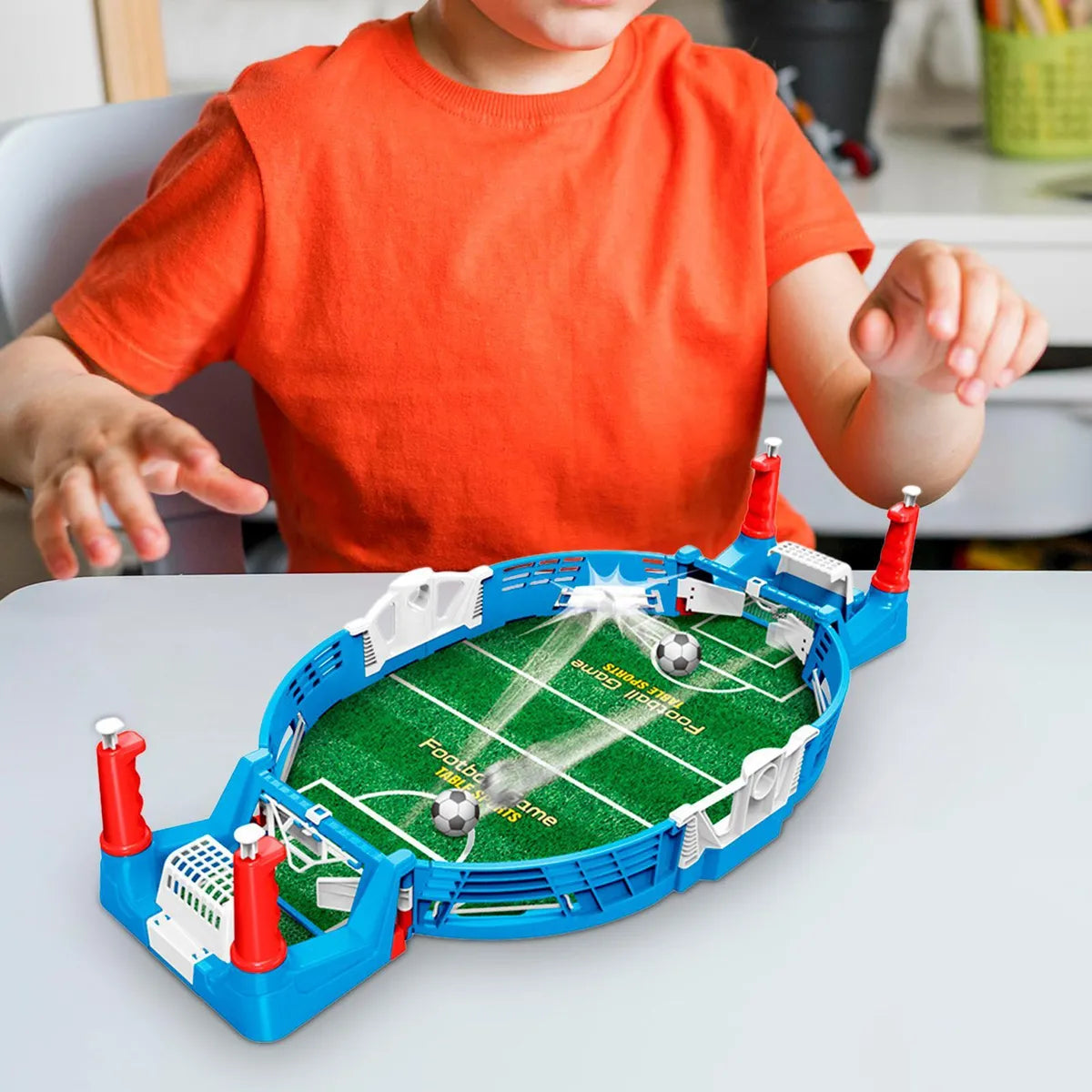 Juego mini futbolito de mesa con 4 pelotas en uso – Mil Ideas