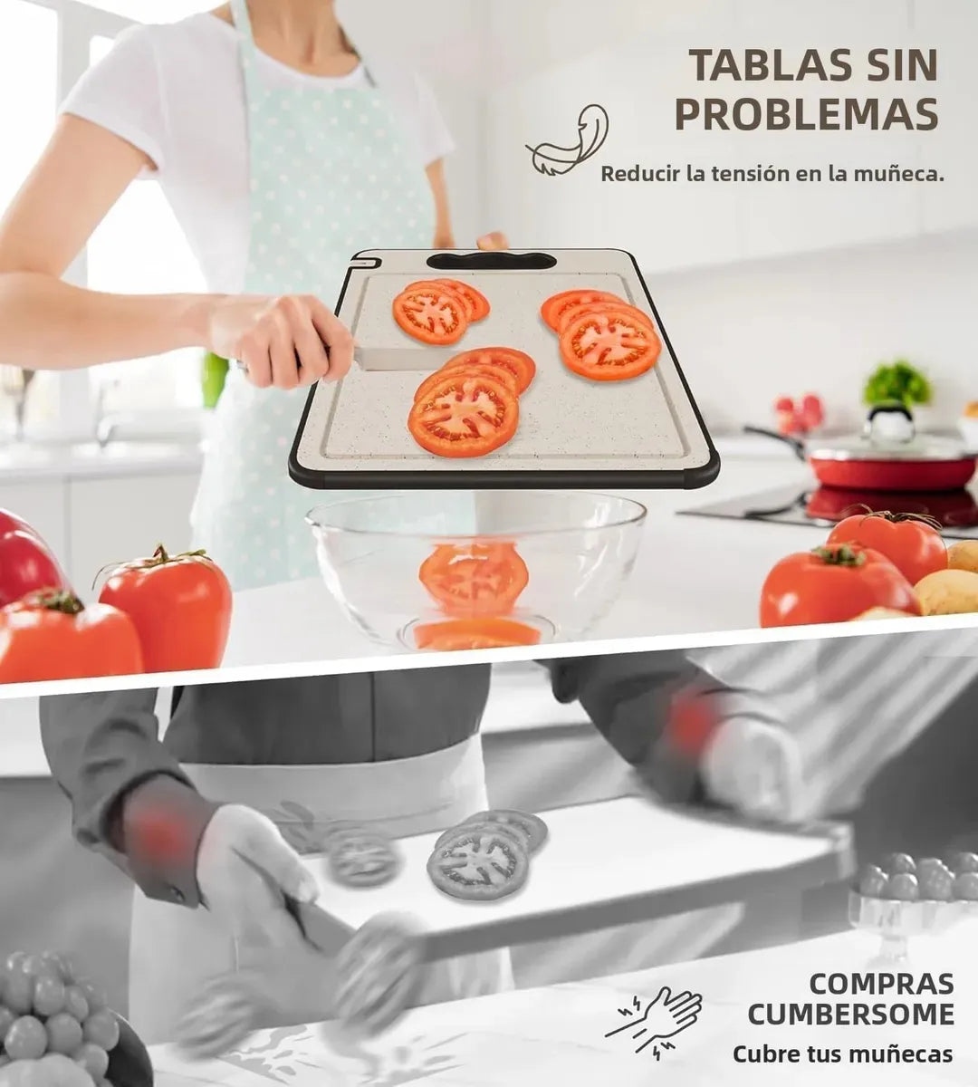 Tabla de Cortar Multifuncional Acero en uso – Mil Ideas