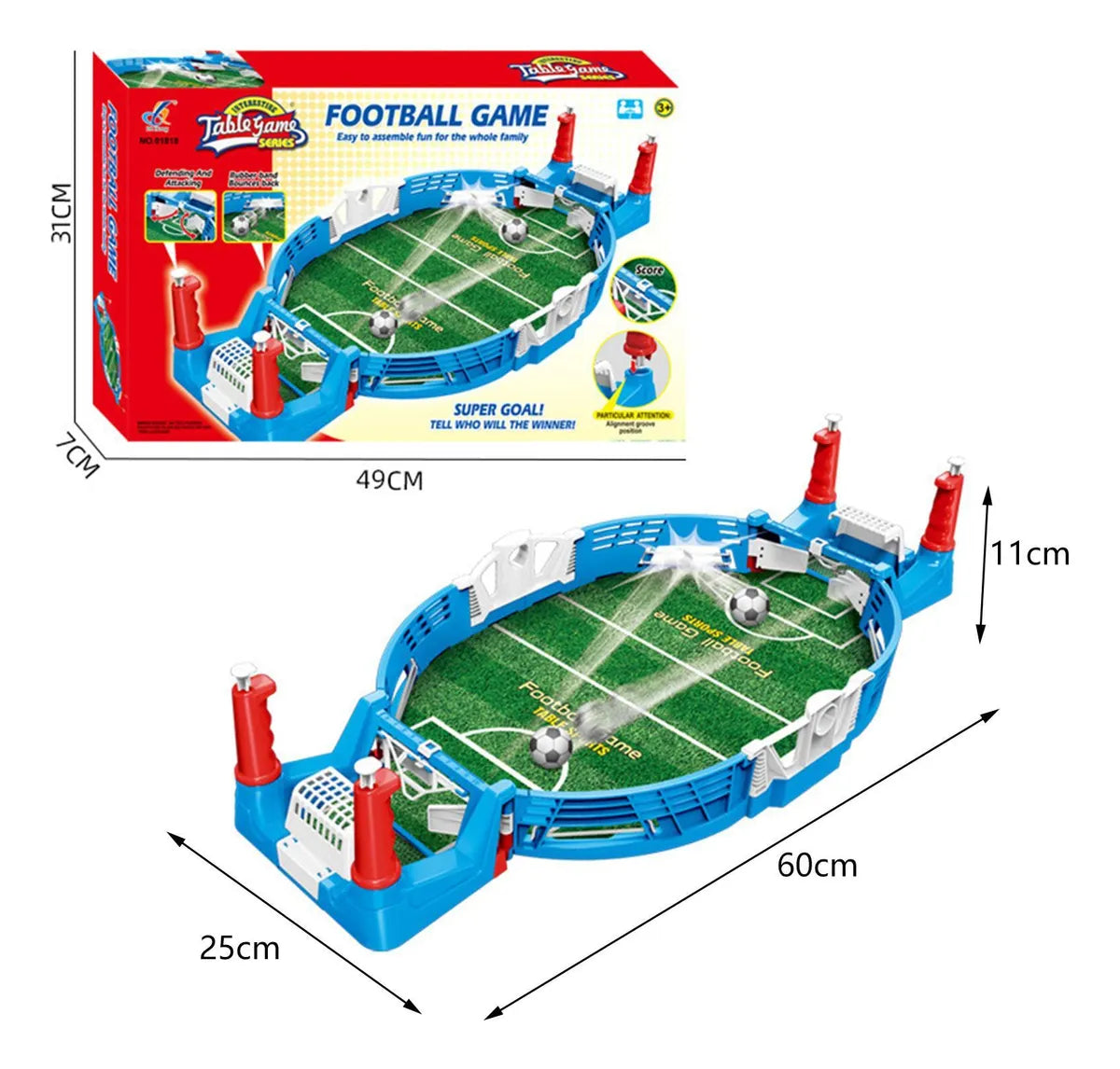 Juego mini futbolito de mesa con 4 pelotas detalle – Mil Ideas