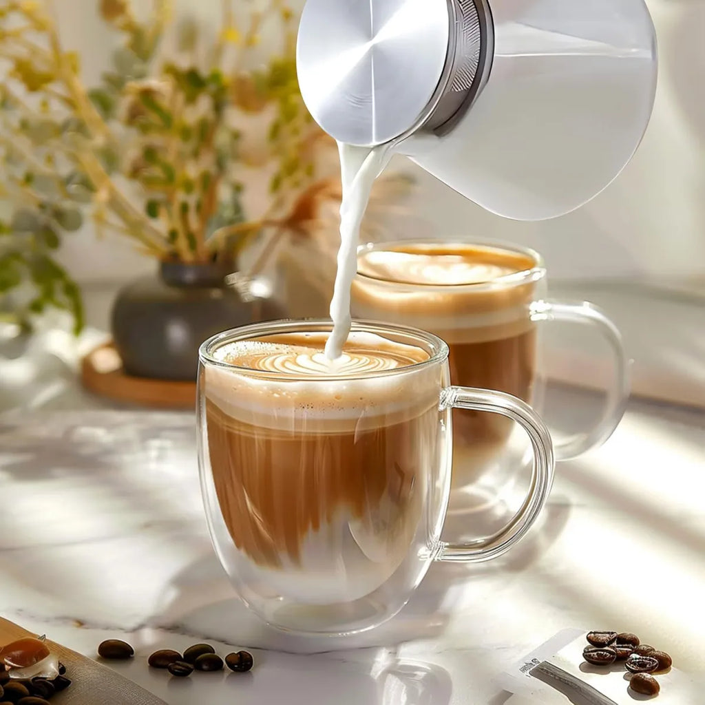 Taza de vidrio doble pared 250ml vista adicional – Mil Ideas