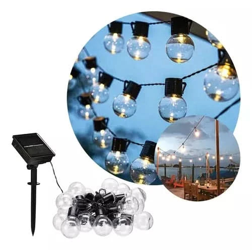 Guirnalda LED exterior luces blancas detalle – Mil Ideas