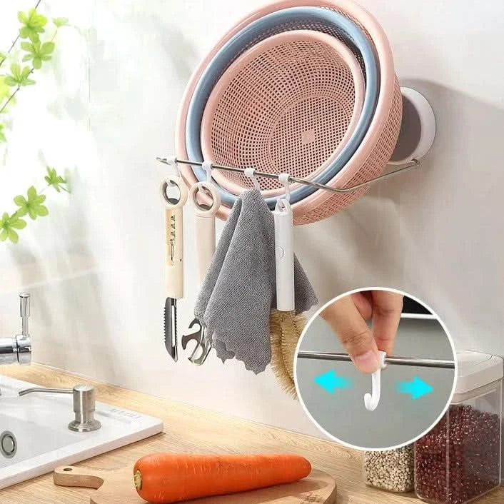 Estante plegable ECOCO multifuncional con ganchos detalle – Mil Ideas