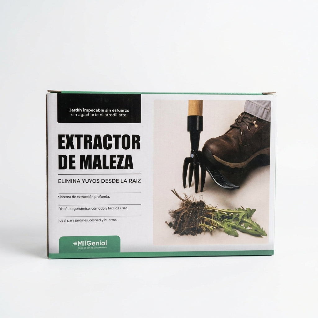 Extractora maleza Mil Ideas resultado en cesped vista adicional – Mil Ideas