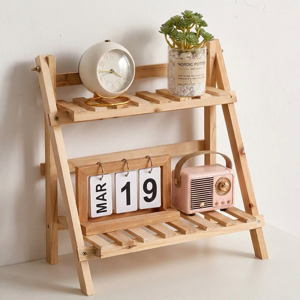 Estantería de madera 2 niveles para escritorio – Mil Ideas