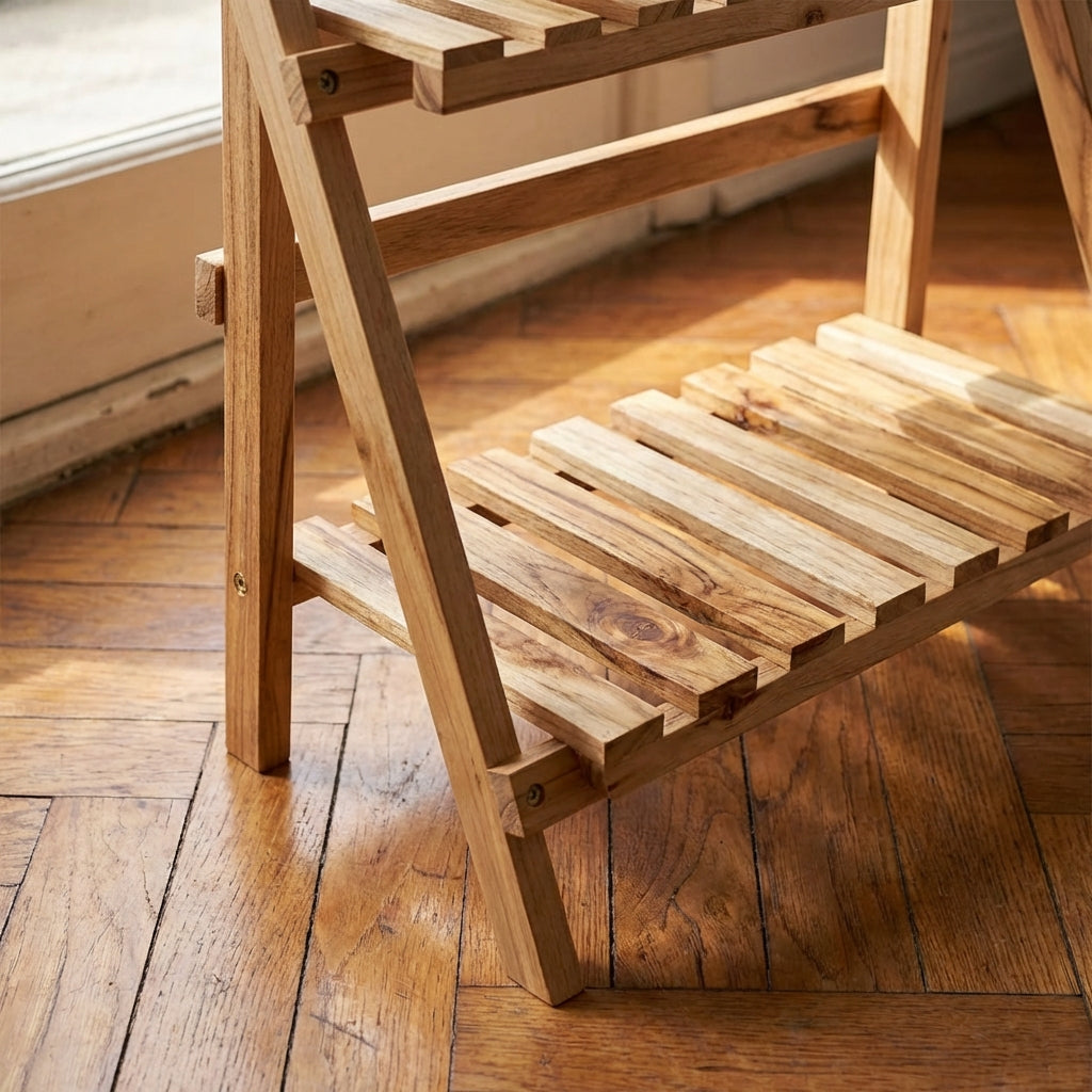 Estantería de madera 2 niveles vista adicional – Mil Ideas