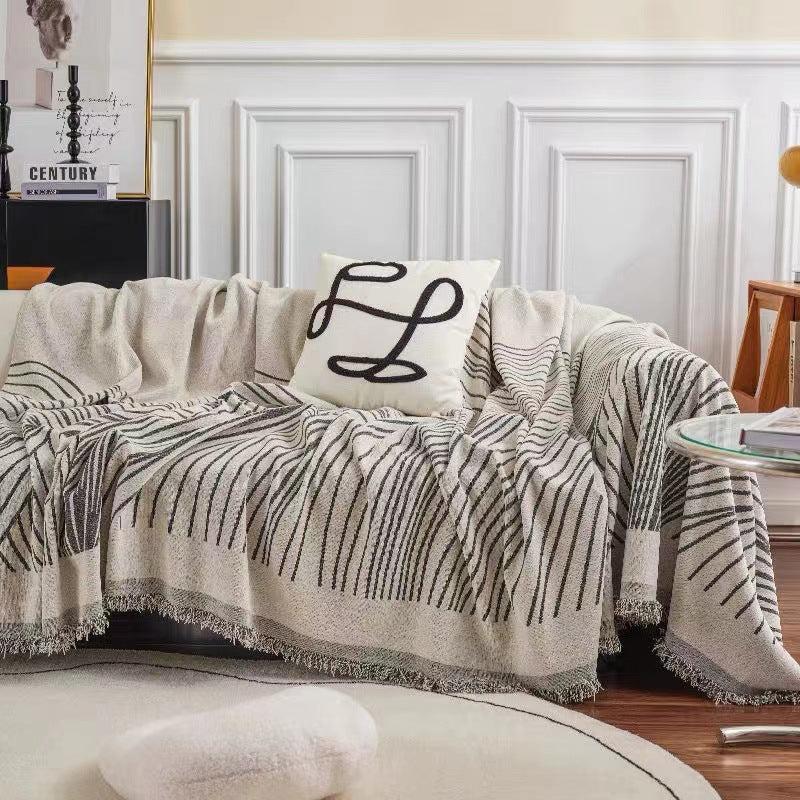Manta Cubre Sofa de Chenilla Reversible