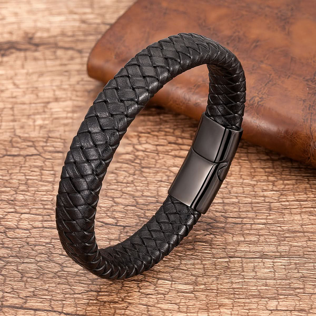 Pulsera Intertwined de cuero y metal – Mil Ideas