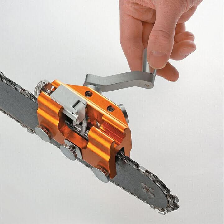 Afilador de cadena para motosierra en uso sobre cadena en uso – Mil Ideas
