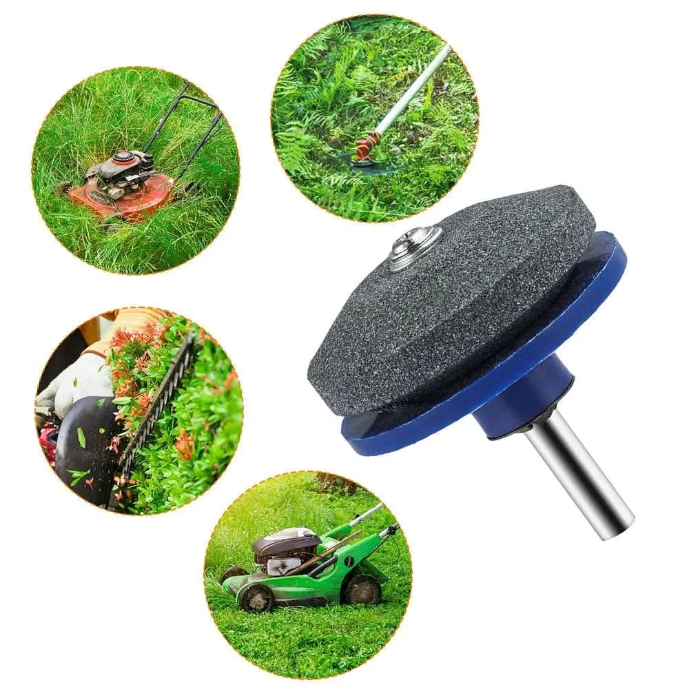Piedras de afilado para cortadora de césped en uso – Mil Ideas
