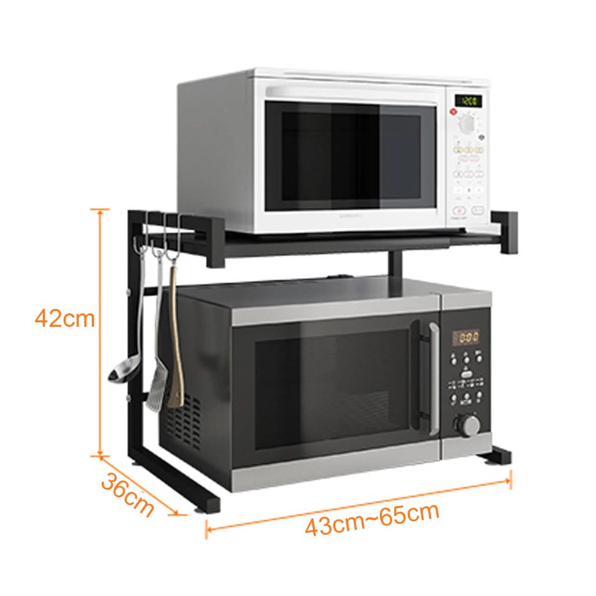 Estante de Metal para microondas con largo ajustable