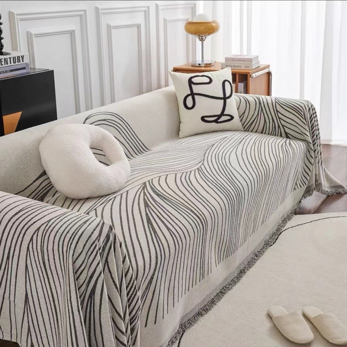 Manta Cubre Sofa de Chenilla Reversible
