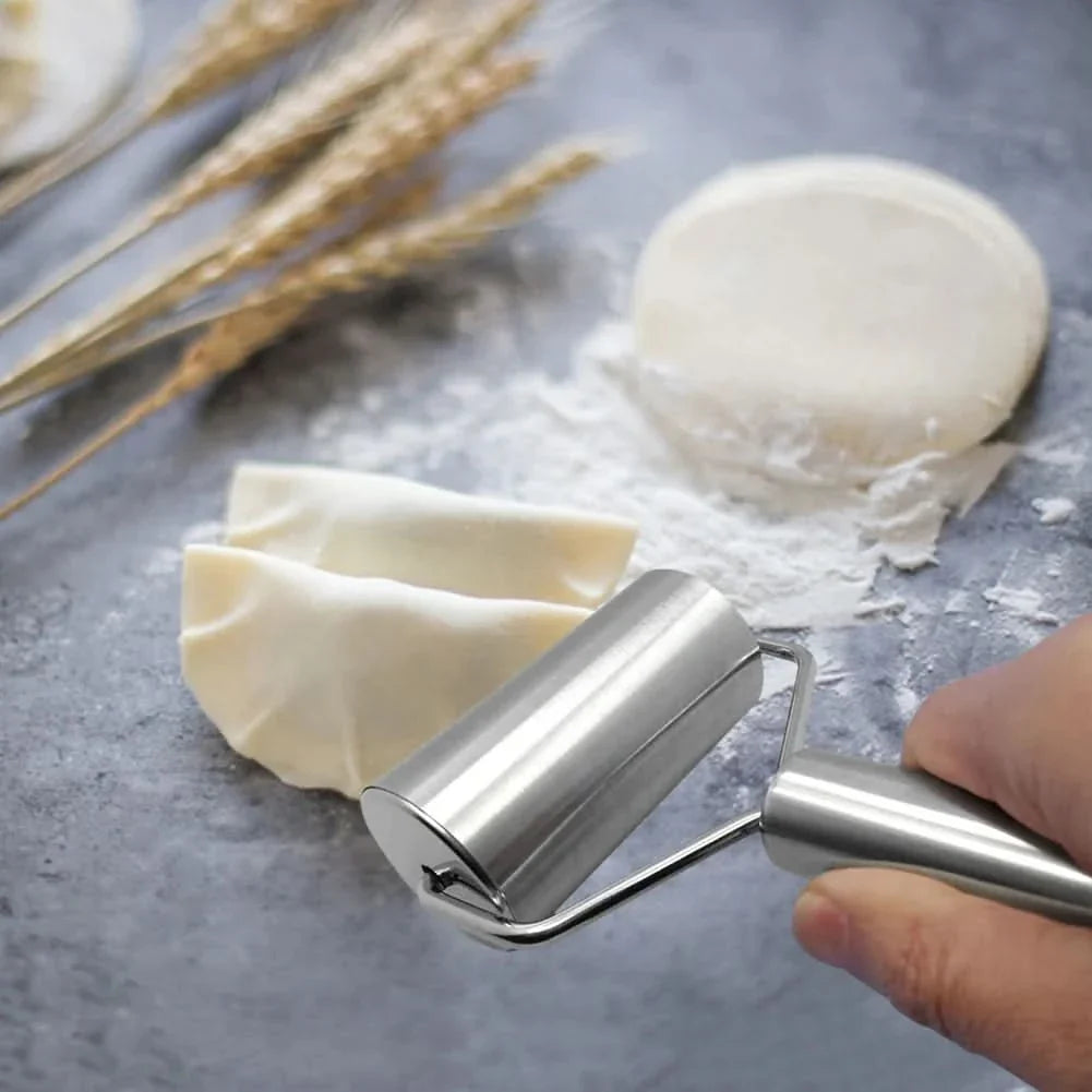 Rodillo de acero inoxidable para amasado detalle de superficie – Mil Ideas