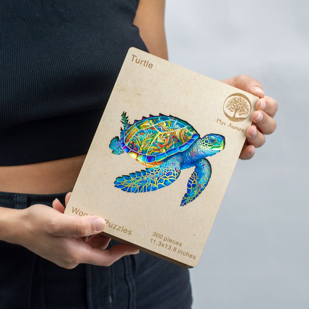 Puzzle de madera 300 piezas tortuga vista adicional – Mil Ideas