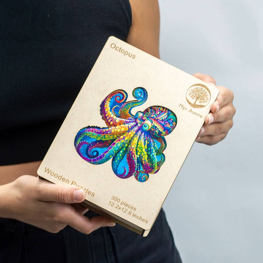 Puzzle de madera pulpo en uso armando – Mil Ideas