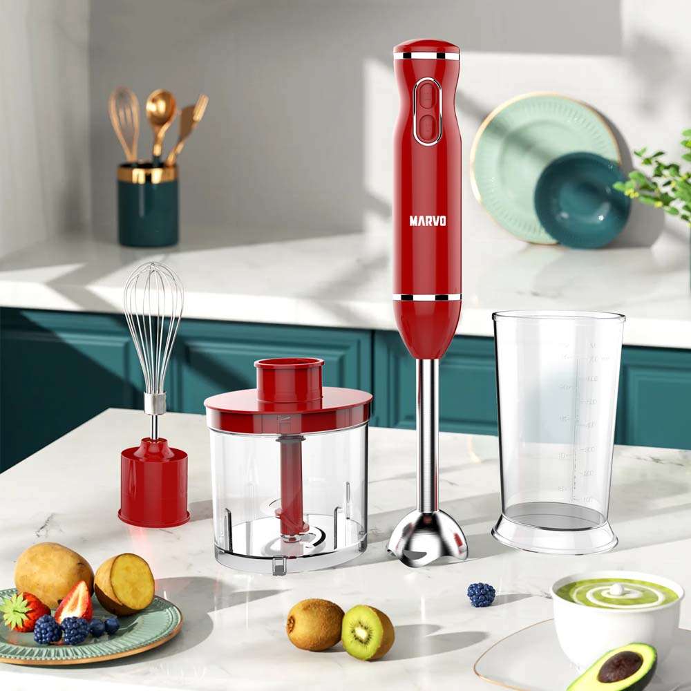 Mixer Marvo HBR-079RD rojo detalle – Mil Ideas