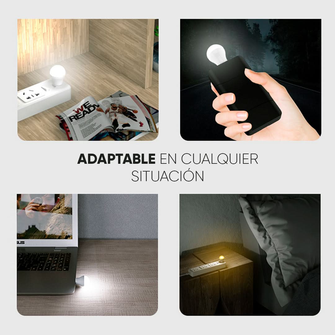 Pack de 5 lámparas LED USB en uso conectadas – Mil Ideas