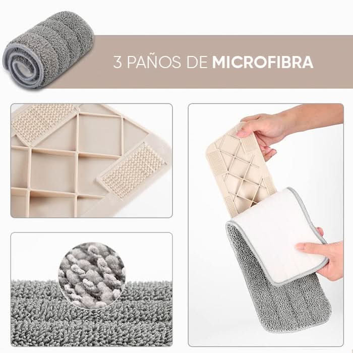 Mopa Plana con Aspersor + 2 Repuestos de Regalo Mil Ideas