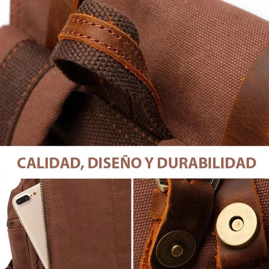 Mochila Kaukko vintage casual de lona vista adicional – Mil Ideas