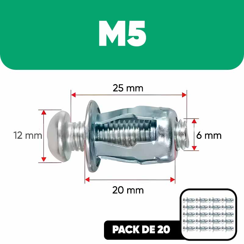 Set de 20 remaches con tornillo de expansión vista adicional – Mil Ideas