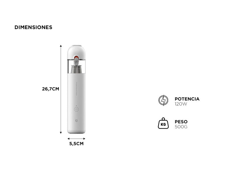 Aspiradora portátil Xiaomi Mi Vacuum Cleaner Mini vista adicional – Mil Ideas