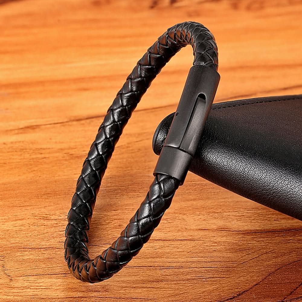 Pulsera de cuero clásica con cierre de acero – Mil Ideas