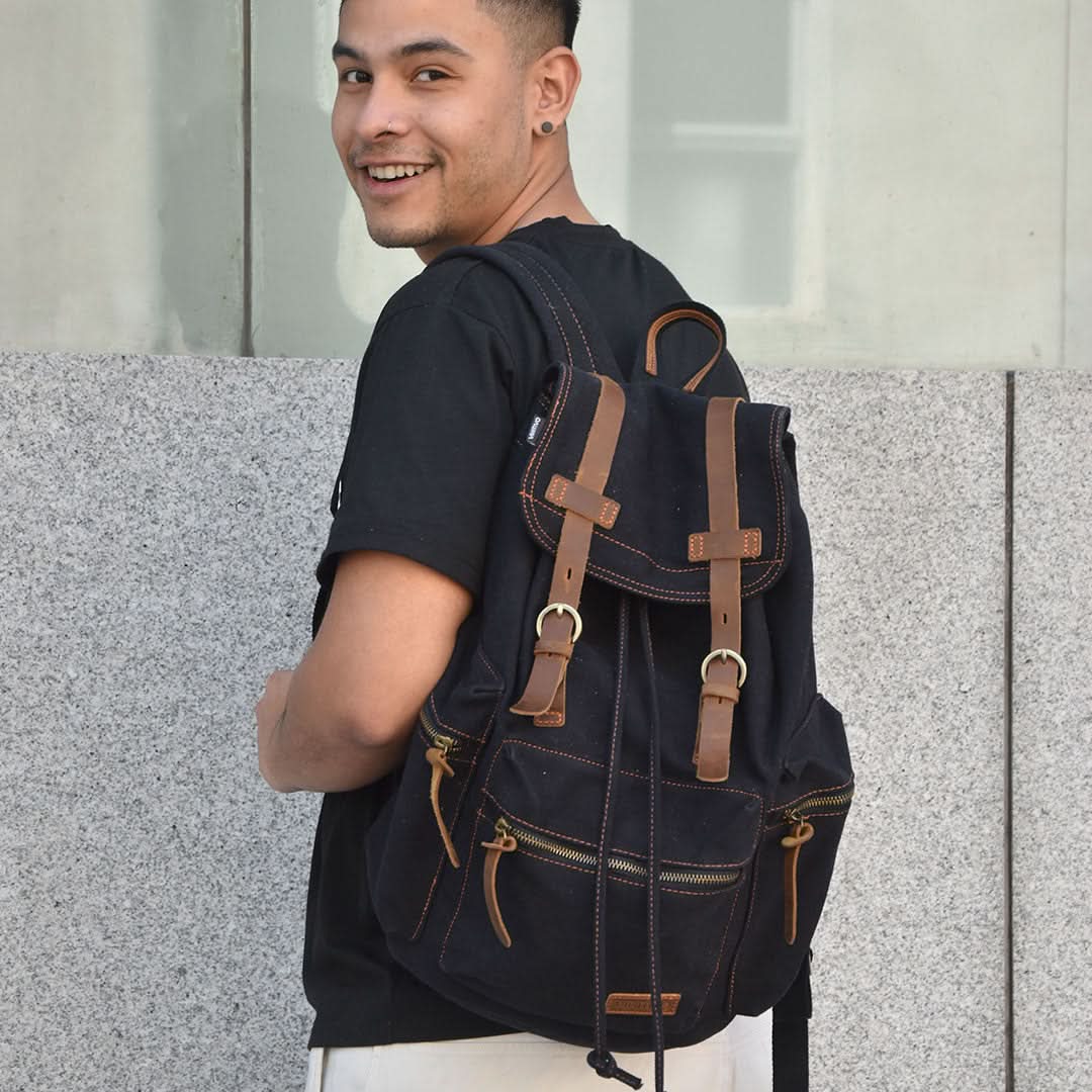 Mochila Kaukko vintage casual de lona vista adicional – Mil Ideas