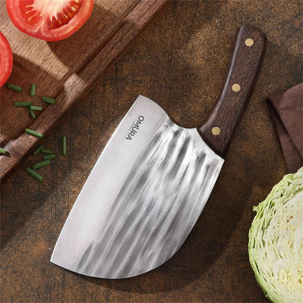 Cuchillo Forjado Omura Modelo Kanda con Funda vista adicional – Mil Ideas