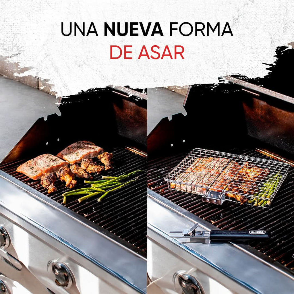 Canasto para Parrilla de Acero Inoxidable en uso – Mil Ideas