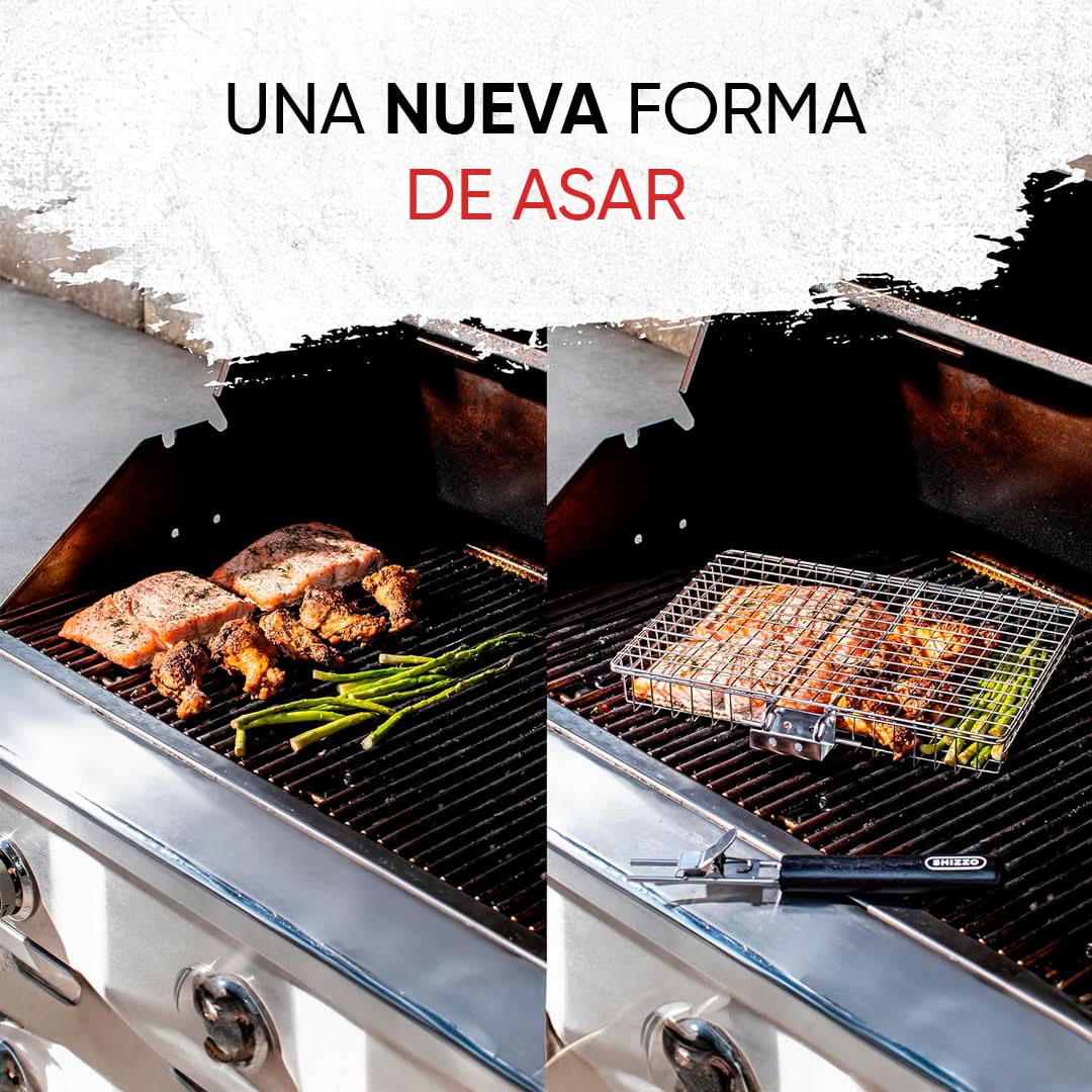 Canasto para Parrilla de Acero Inoxidable en uso – Mil Ideas