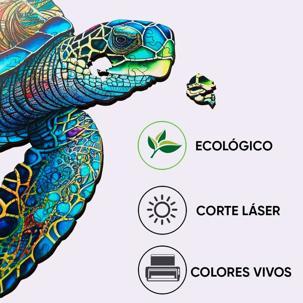 Puzzle de madera 300 piezas tortuga vista adicional – Mil Ideas