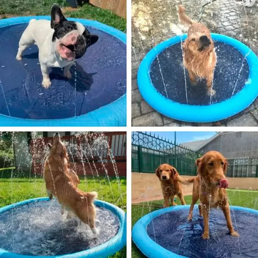 Alfombrilla piscina de aspersín para mascotas vista adicional – Mil Ideas