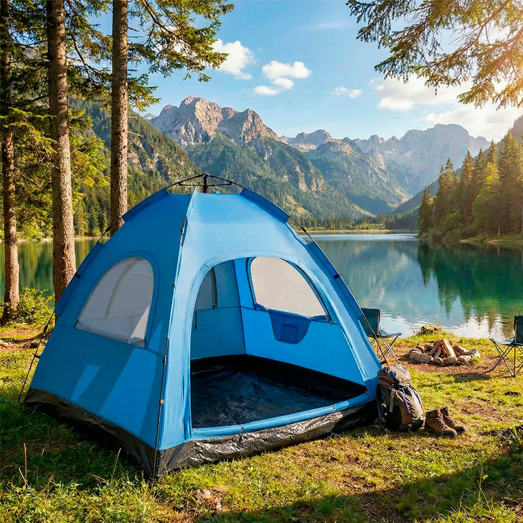 Carpa automática 3x3m para camping en uso – Mil Ideas