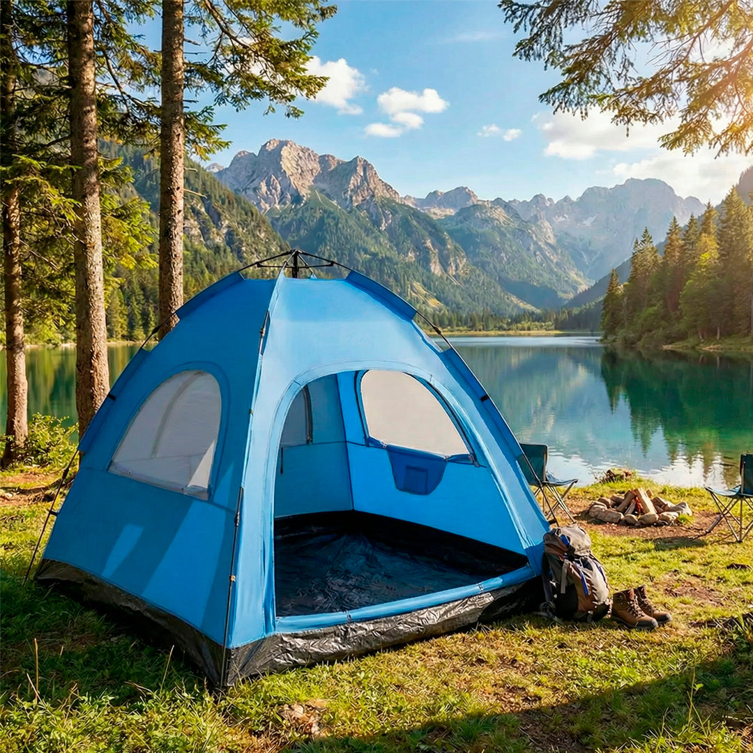Carpa automática 3x3m para camping en uso – Mil Ideas